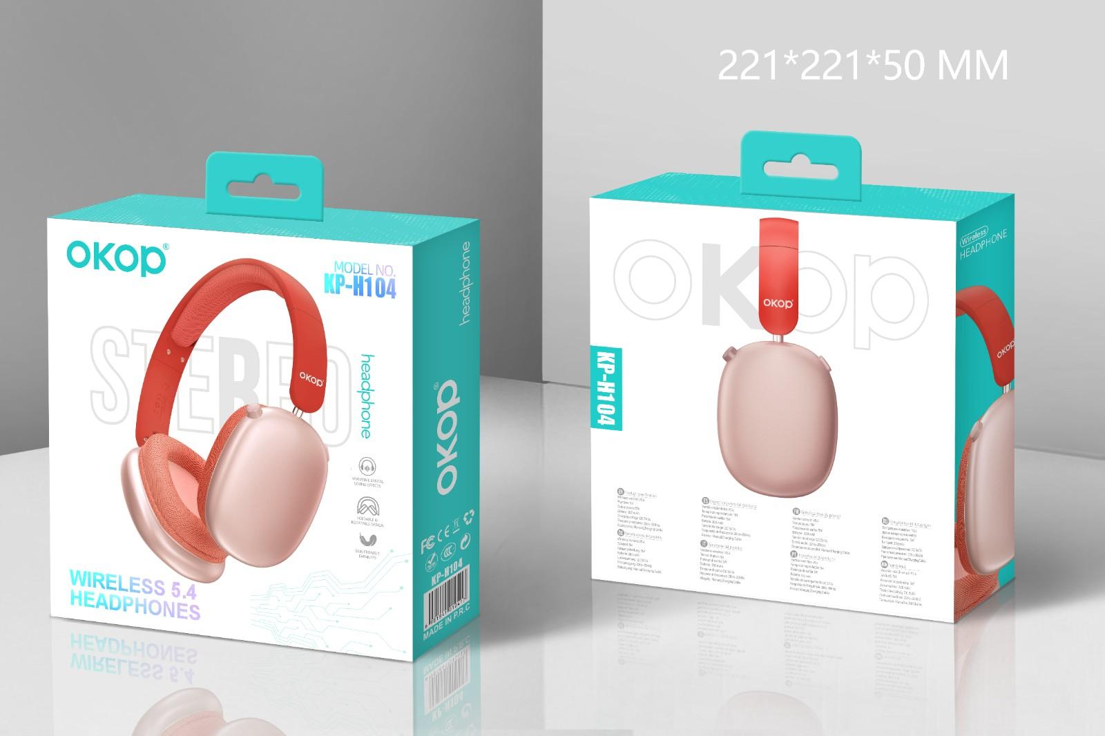 Căști wireless OKOP KP-H104, over-ear
