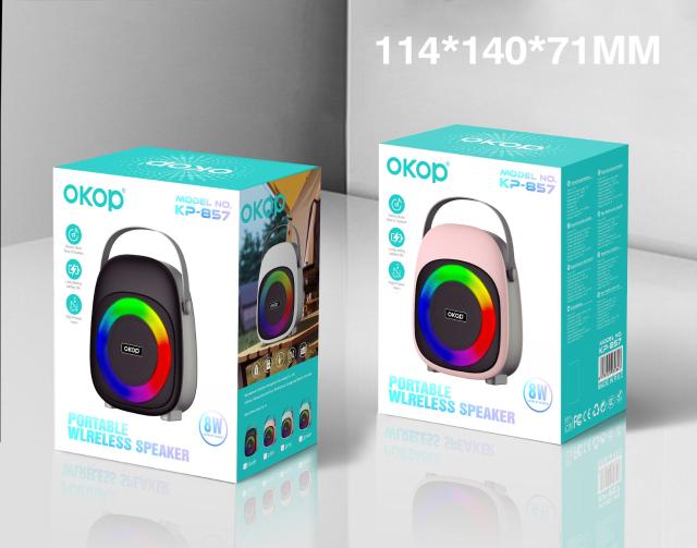 Boxă portabilă OKOP KP-857, Bluetooth 5.4, RGB