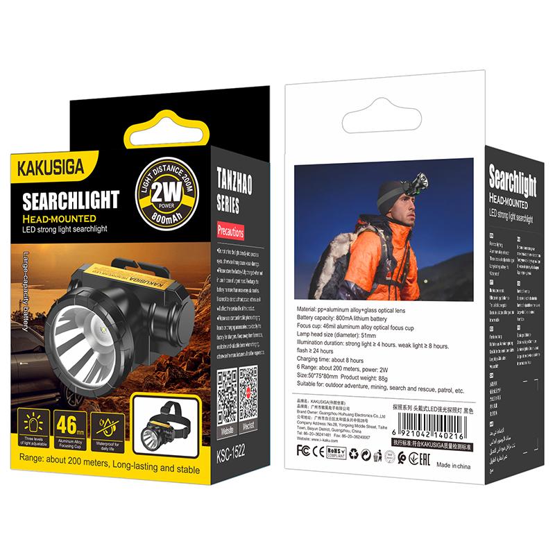 Lanterna de Cap, Iluminare LED, KSC-1522, 3 Moduri Iluminare, 800mAh