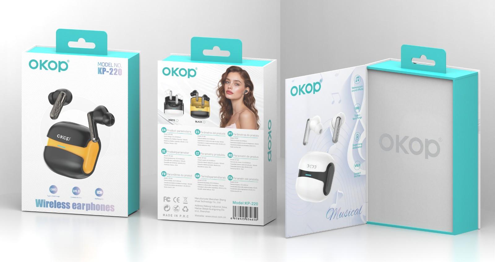 Căști wireless OKOP KP-220, in-ear