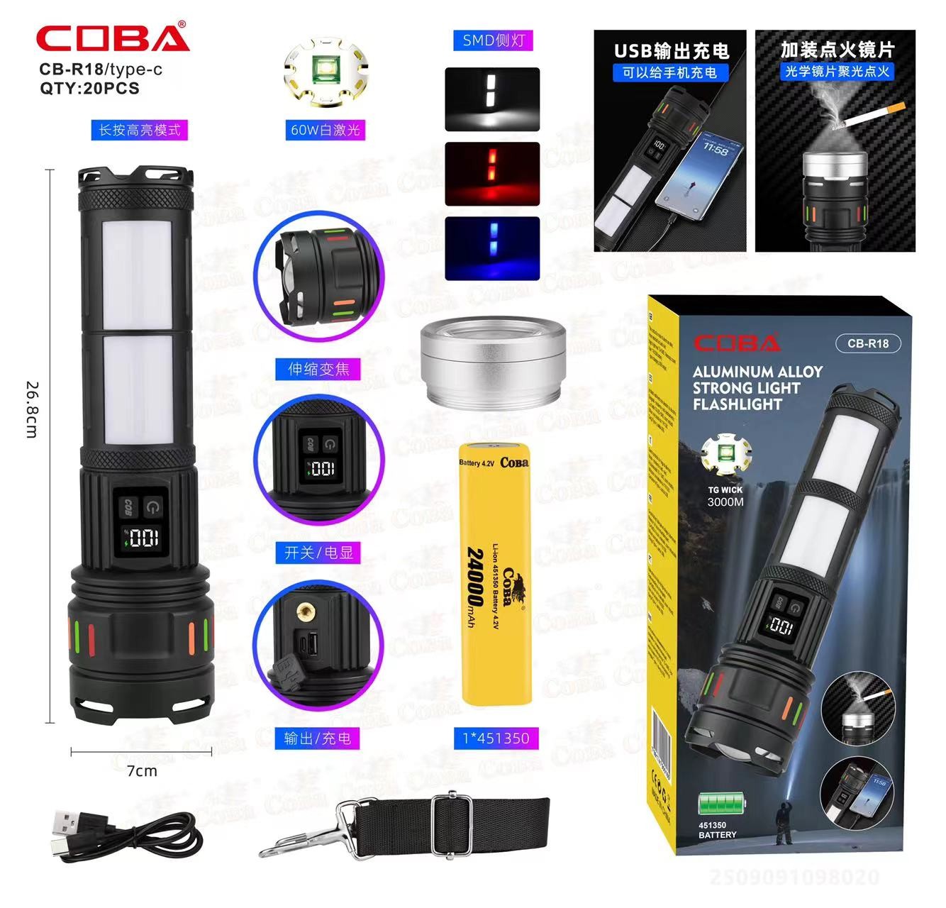 Lanterna COBA CB-R18-TG